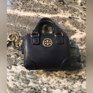 Tory Burch Mini Bag Keychain. Navy NWOT